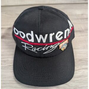 Vtg Goodwrench Racing Snapback Hat Cap Black Sports Image w / Pin
